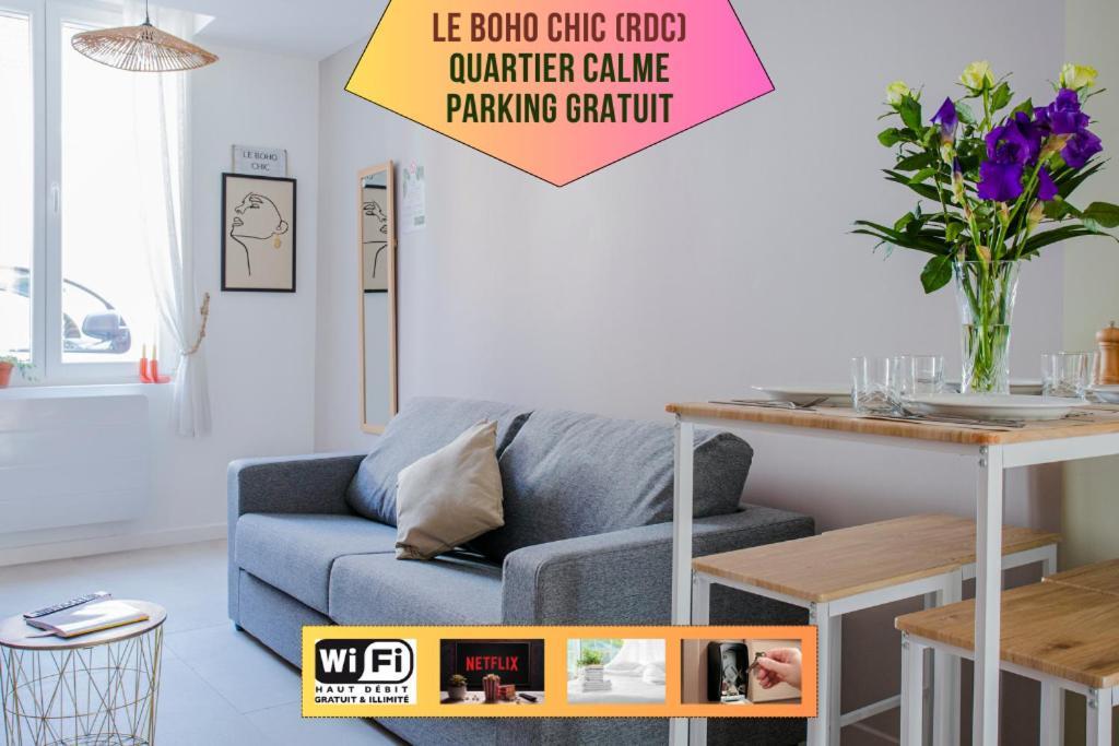 ואלנסיין Ideal Pro & Couple - 2 Logements Theme Boho Chic Rdc & Dandy 1Er Etage - Quartier Calme - Jardin - Wifi Hd - Smart Tv - Parking Gratuit - Proche Centre & Transports - Ask Home מראה חיצוני תמונה