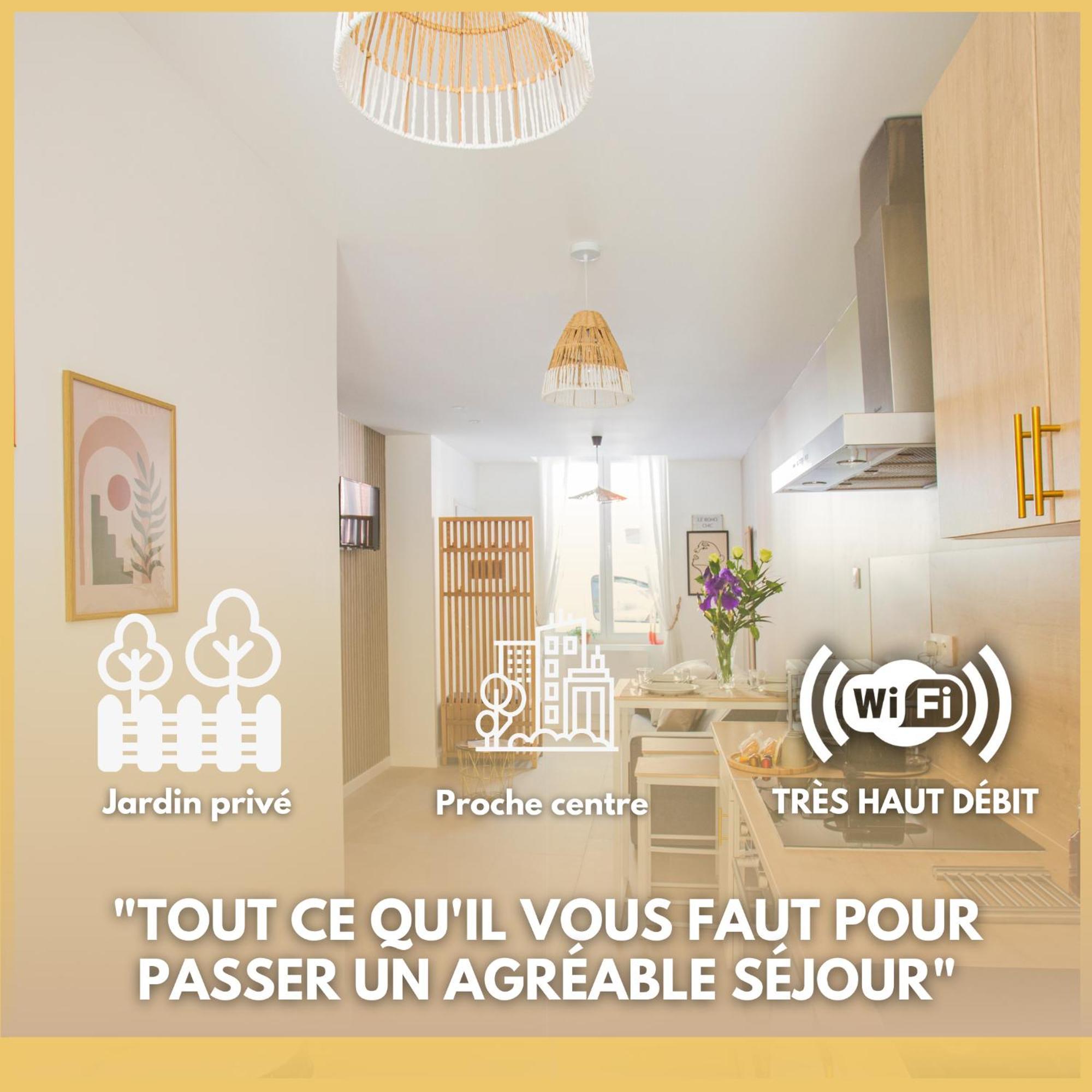 ואלנסיין Ideal Pro & Couple - 2 Logements Theme Boho Chic Rdc & Dandy 1Er Etage - Quartier Calme - Jardin - Wifi Hd - Smart Tv - Parking Gratuit - Proche Centre & Transports - Ask Home מראה חיצוני תמונה